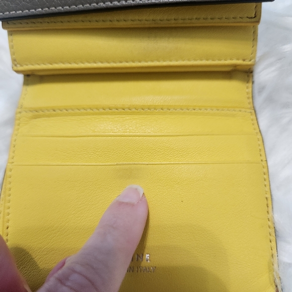 Authentic Celine Drummed Grained Calfskin Trifold Wallet Grey - Picture 7 of 15
